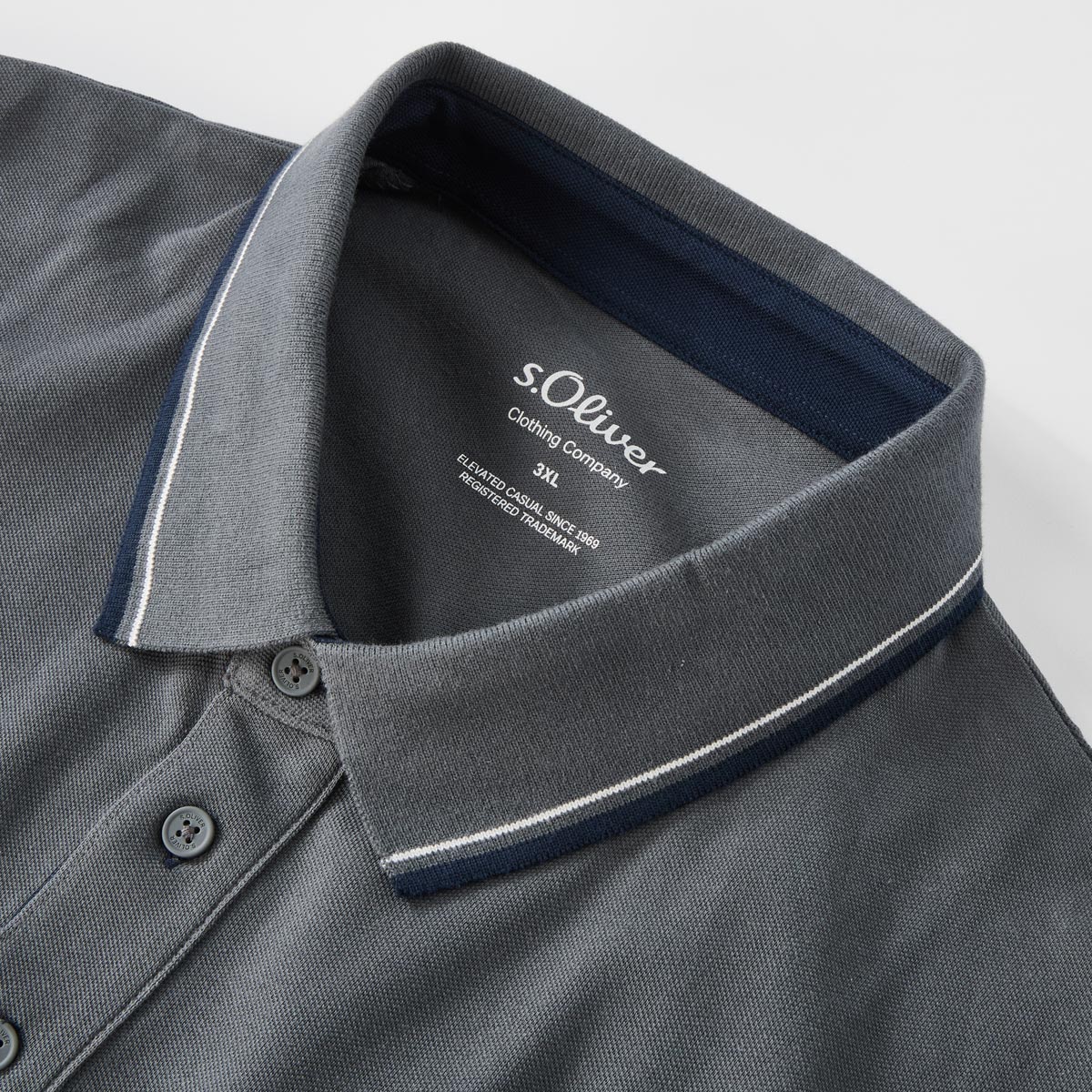 s.Oliver Poloshirt mit Motiv-Print dunkelgrau