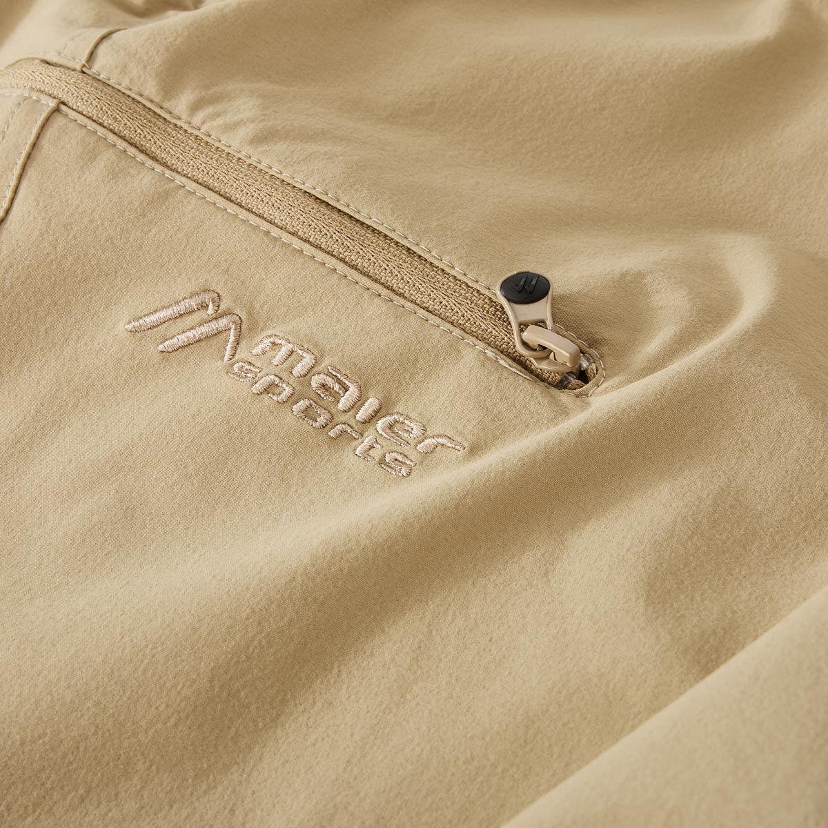 Maier Sports Trekkinghose mit Stretch und Krempelbeinen beige