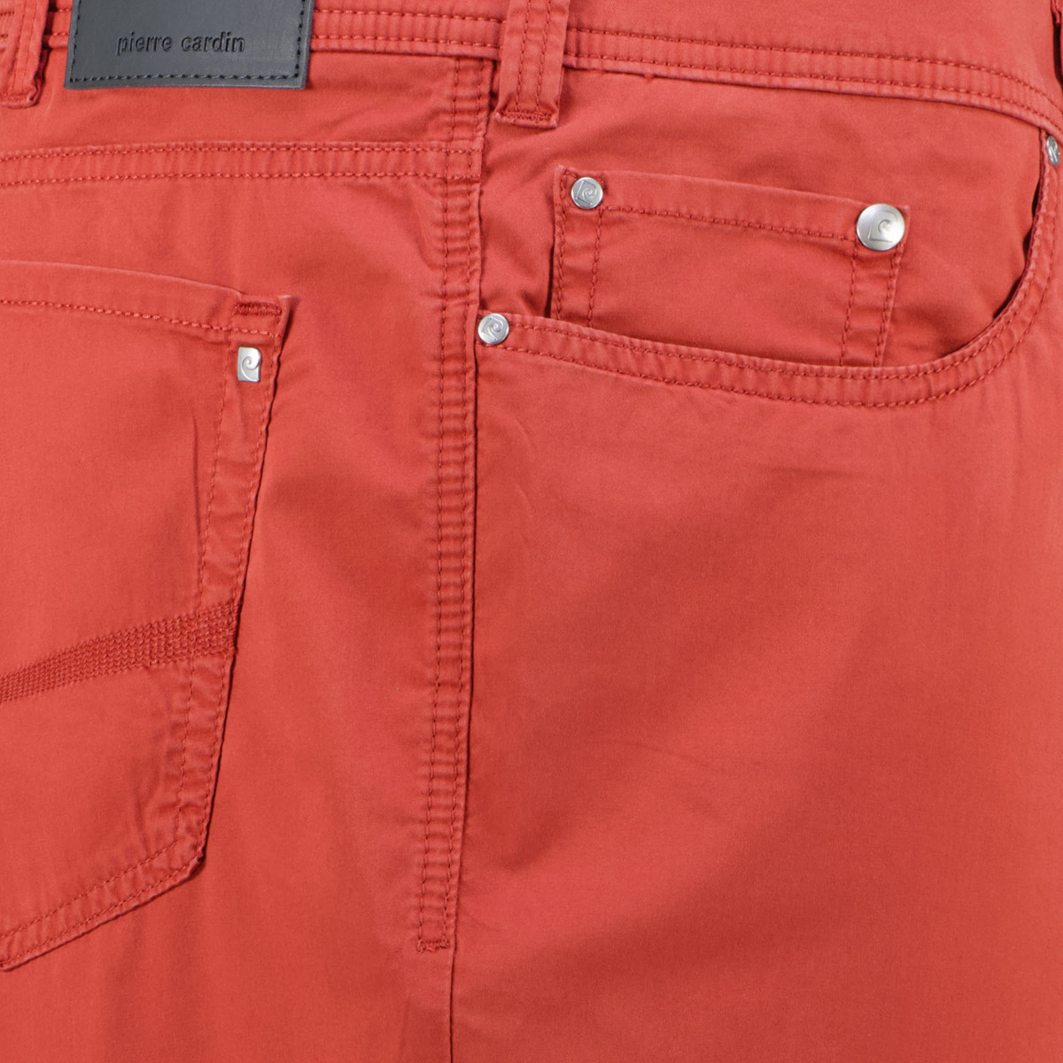 Pierre Cardin Baumwollhose „Lyon“ mit Stretch, Slim Fit ziegelrot
