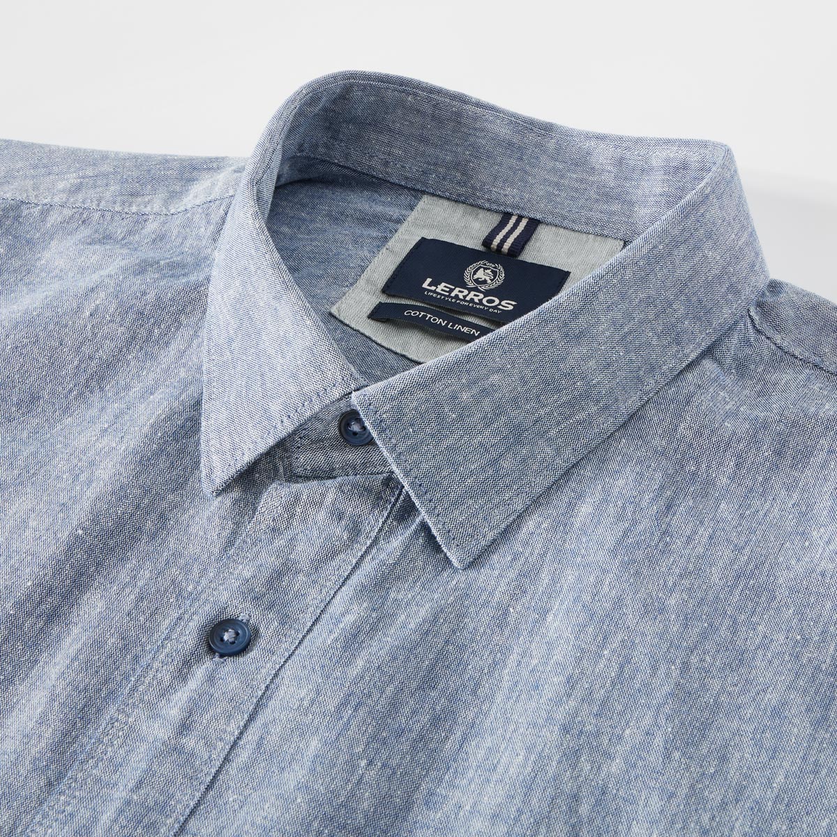 Lerros Freizeithemd mit Leinen blau