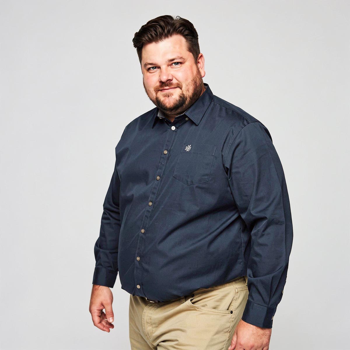 Pfundskerl Trachtenhemd aus Baumwolle dunkelblau