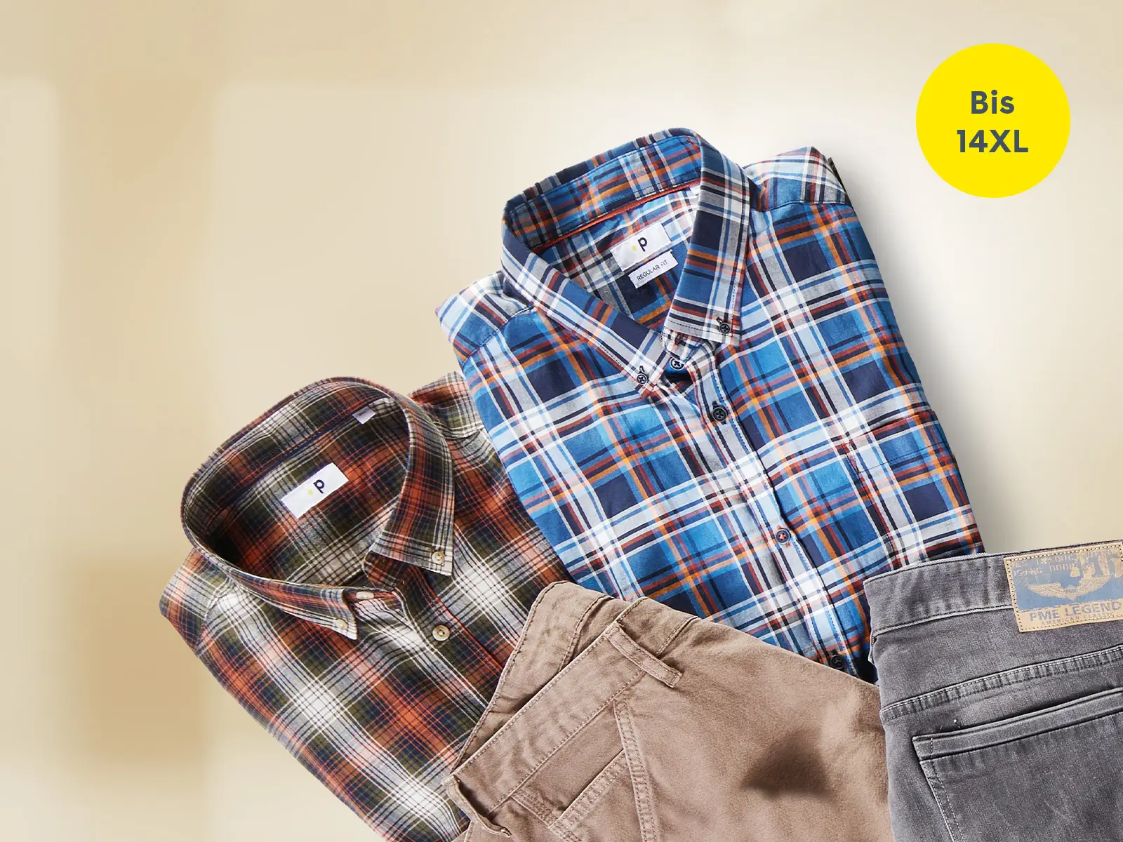Karierte Herrenhemden in großen Größen bis 14XL