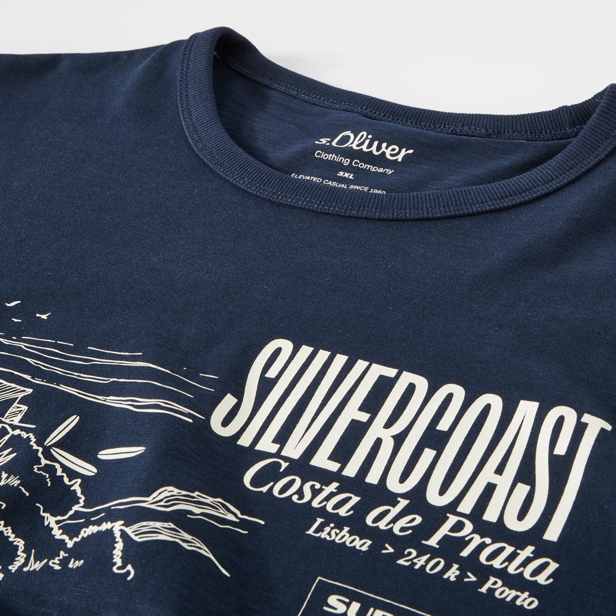 s.Oliver T-Shirt mit Print dunkelblau