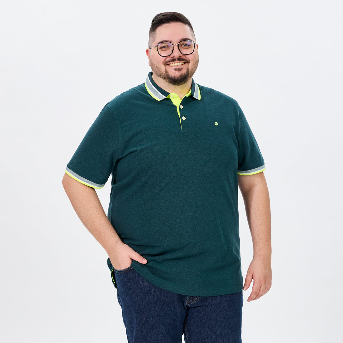 Jack&Jones Poloshirt mit Kontrastdetails grün