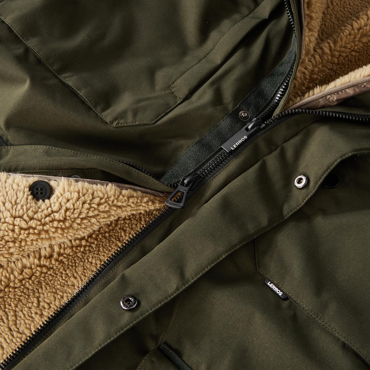 Lerros 2-in-1 Parka mit Teddyfleece oliv