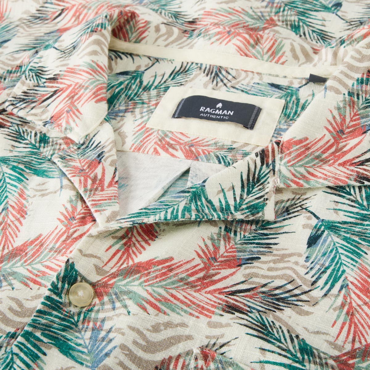 RAGMAN Freizeithemd aus Leinenmix cremeweiß