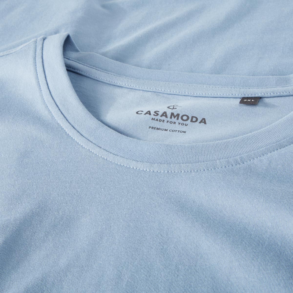 CASA MODA T-Shirt aus Baumwolle mittelblau