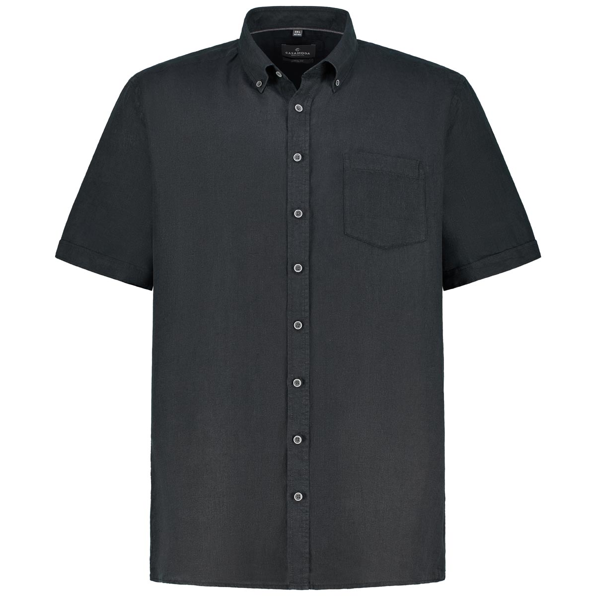 CASA MODA Freizeithemd aus Leinen Farbe schwarz Größe: 4XL günstig online kaufen