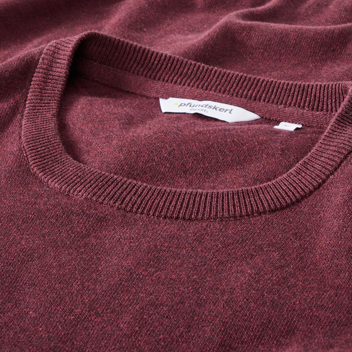 Pfundskerl Feinstrickpullover aus Baumwolle weinrot