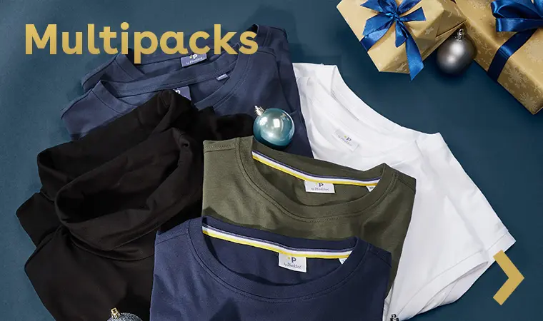 T-Shirt-Multipacks in verschiedenen Farben als Geschenk