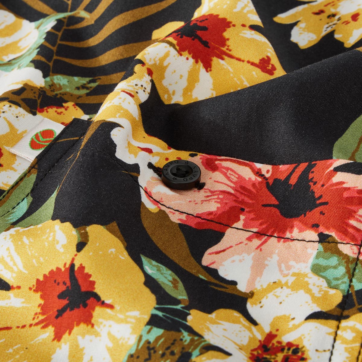 Kamro Freizeithemd mit floralem Muster schwarz