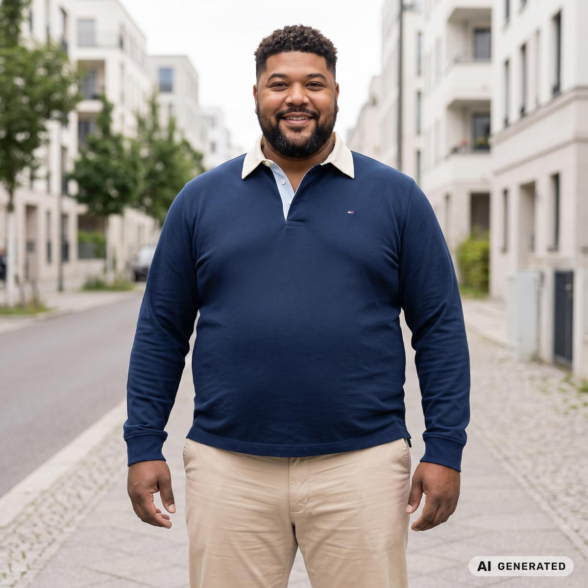 Tommy Hilfiger Polo-Sweatshirt aus Baumwolle dunkelblau