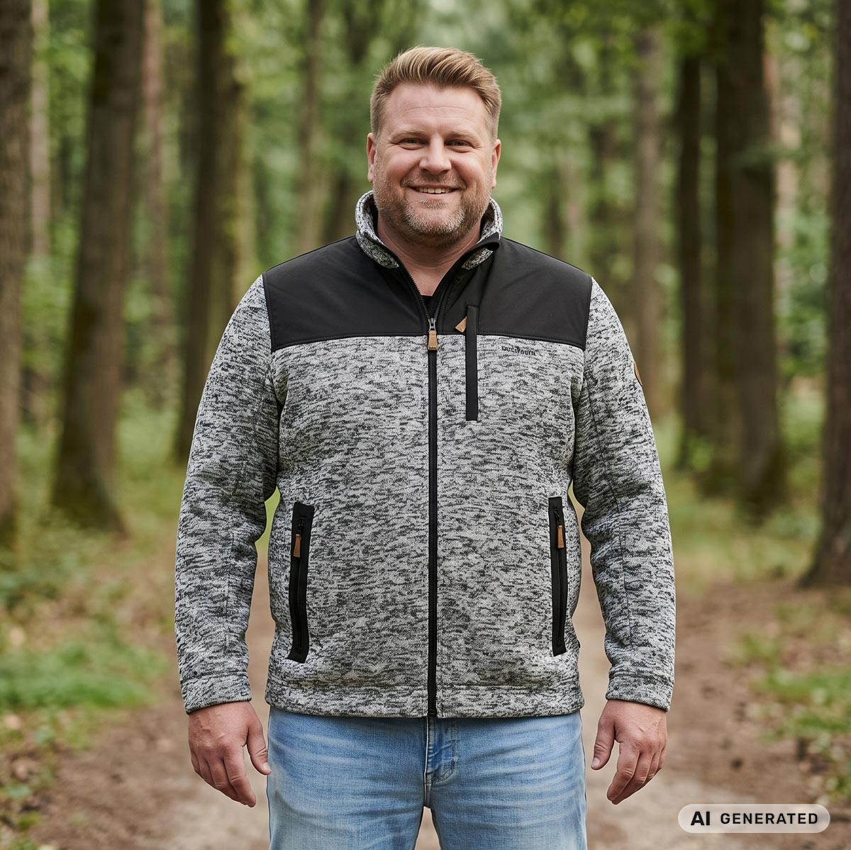Blue Wave Strickfleecejacke, wasserabweisend grau
