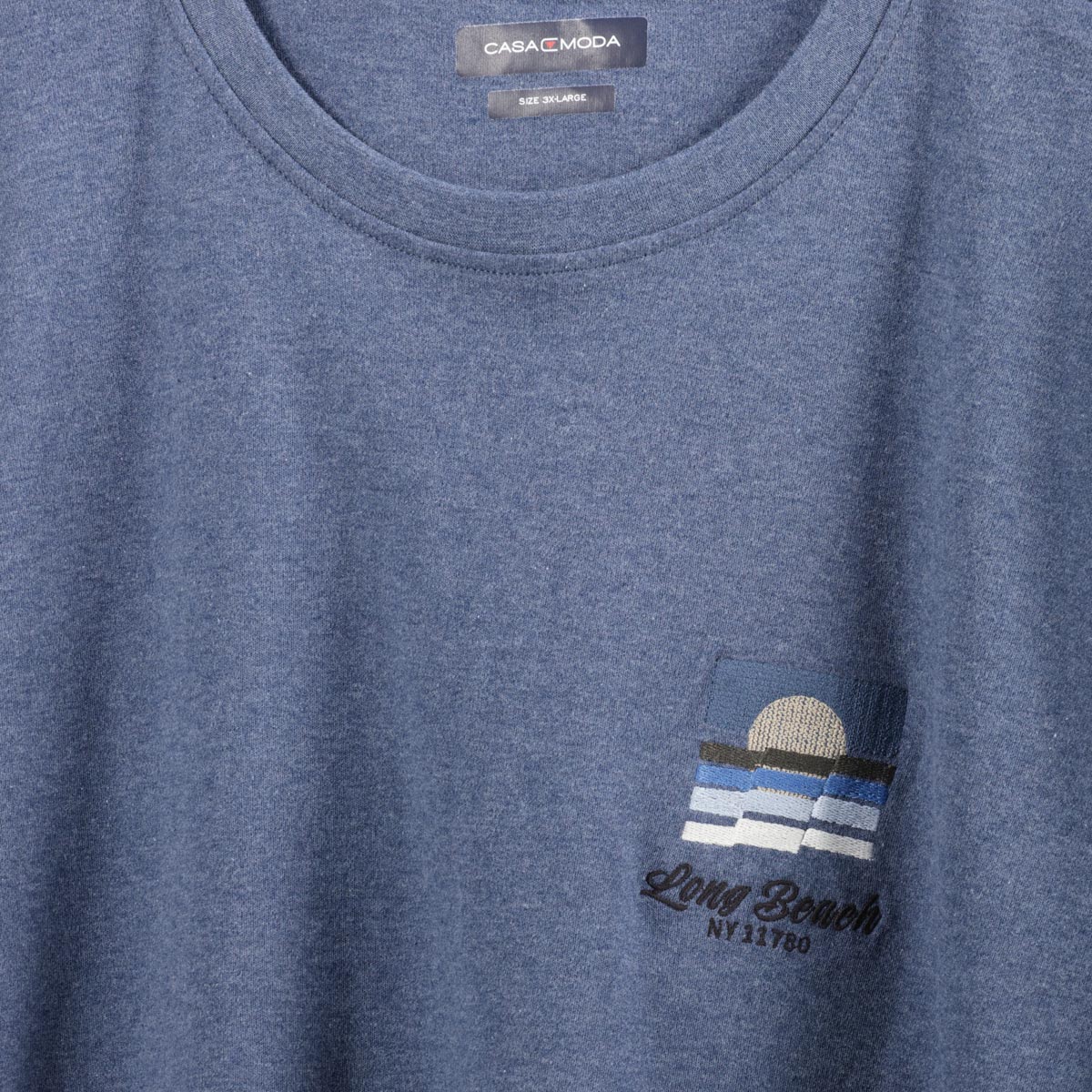 CASA MODA T-Shirt mit Stickerei blau