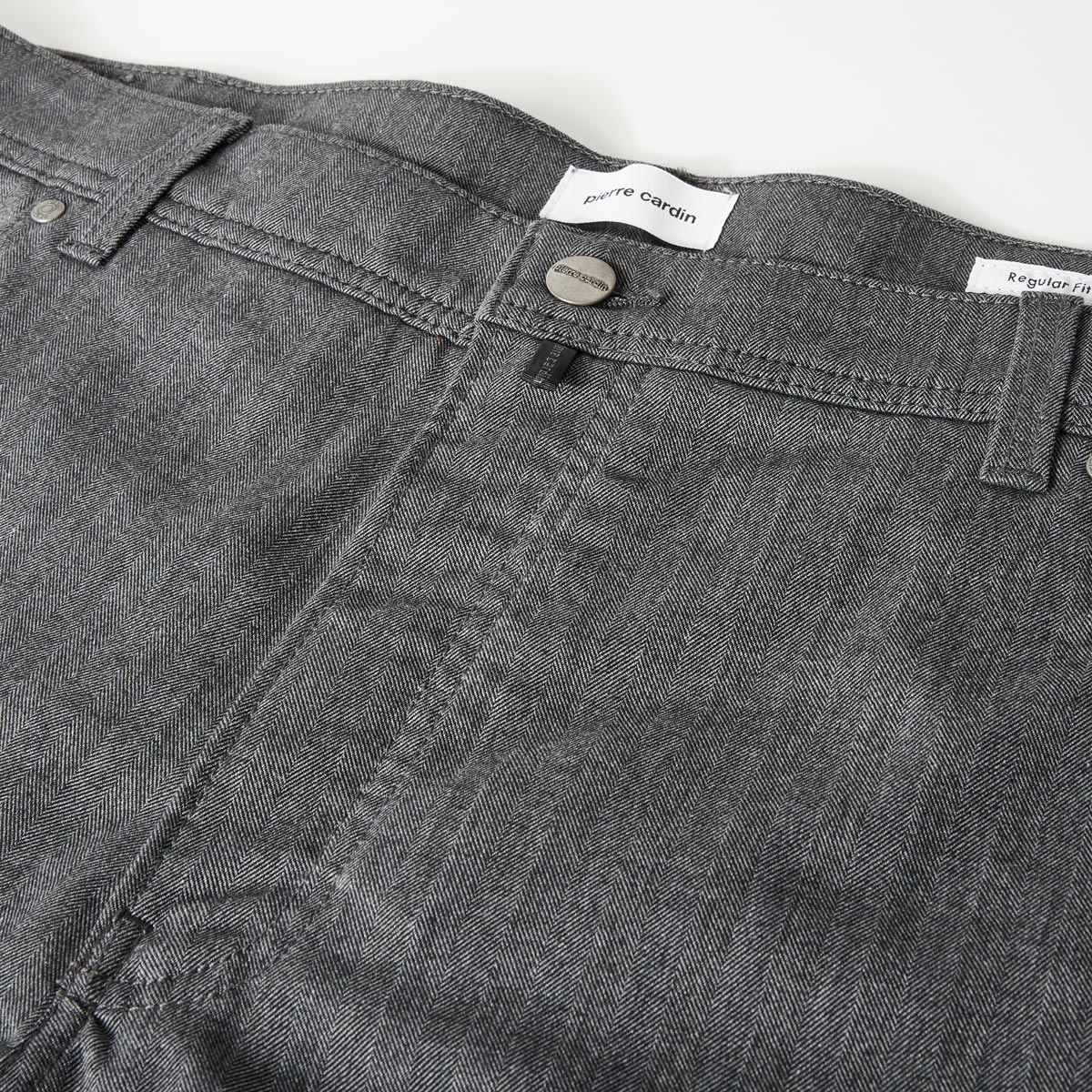 Pierre Cardin Five-Pocket-Hose „Lyon“ mit Stretch, Tapered Fit grau