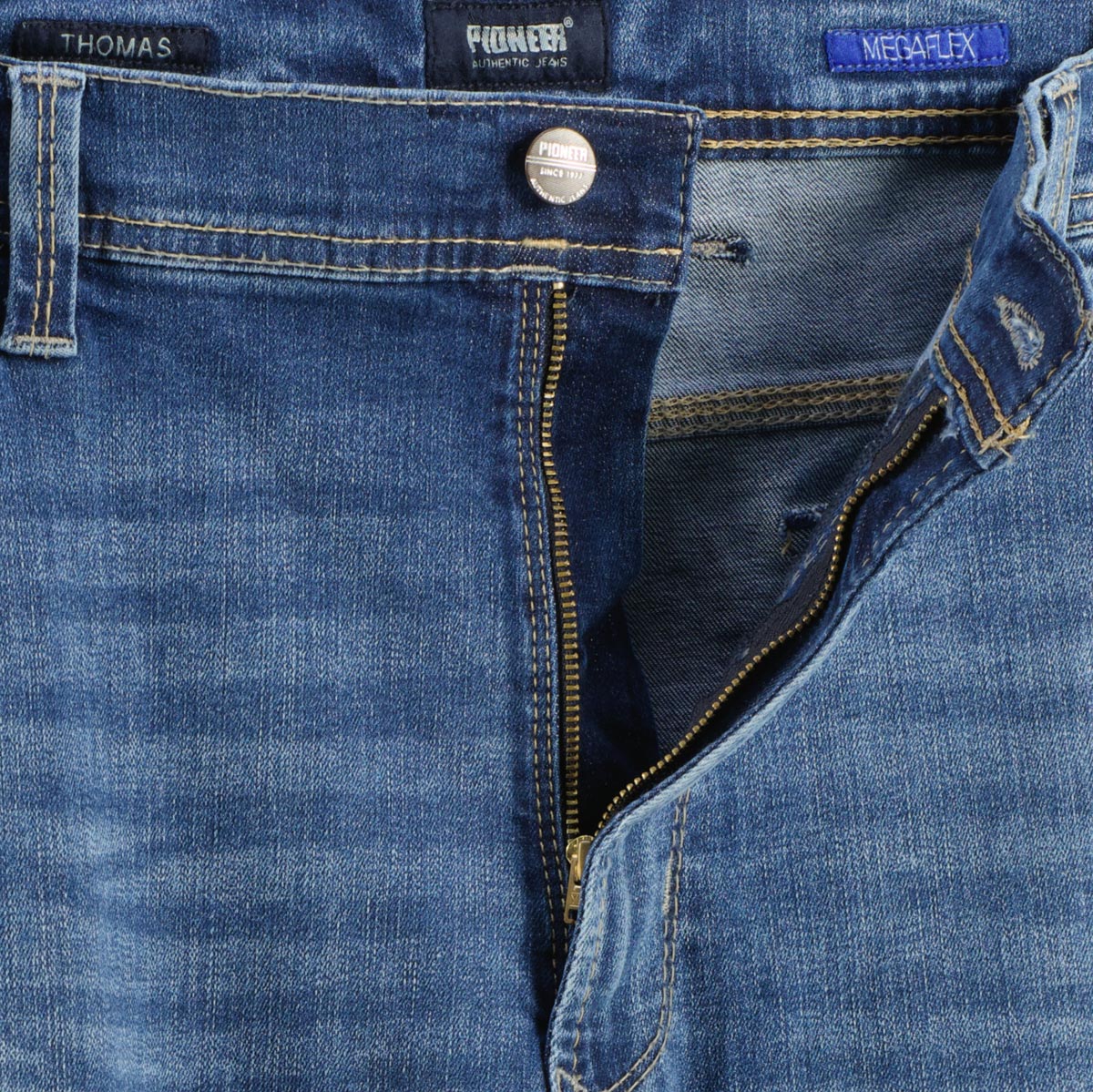Pioneer Megaflex-Jeans "Thomas", Tapered Fit jeansblau