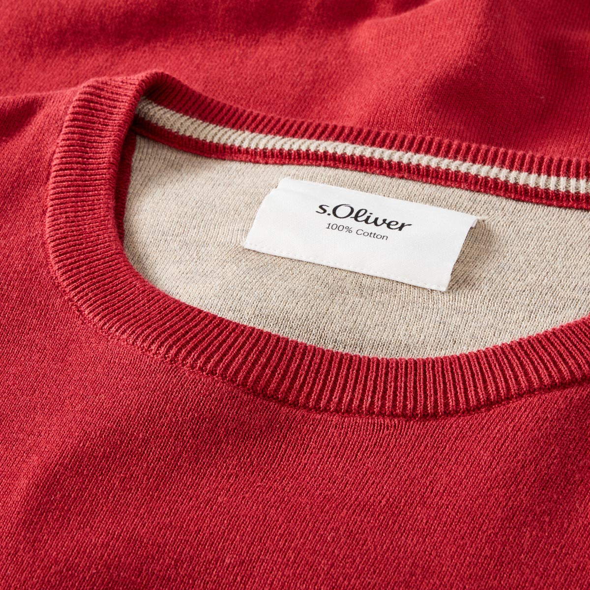 s.Oliver Feinstrickpullover aus Baumwolle rot