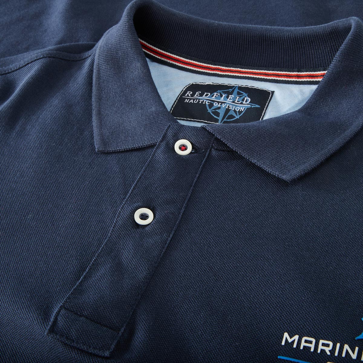 Redfield Poloshirt mit Label-Patch dunkelblau