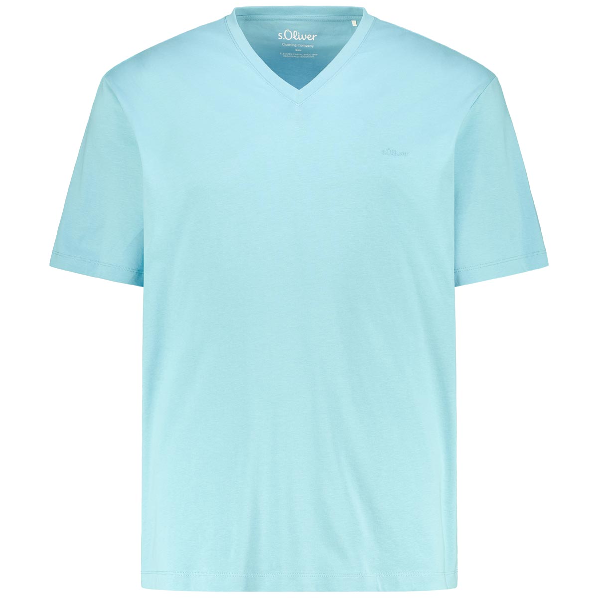 s.Oliver Basic-T-Shirt mit V-Ausschnitt Farbe türkis Größe: 4XL günstig online kaufen