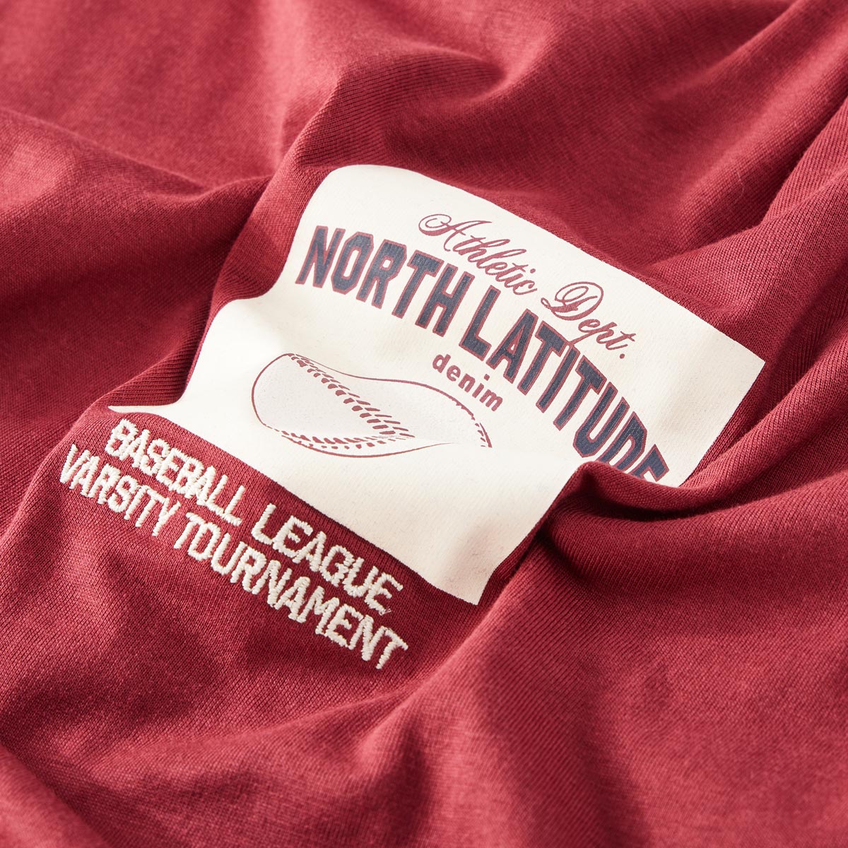 North T-Shirt mit Baseball-Print rot