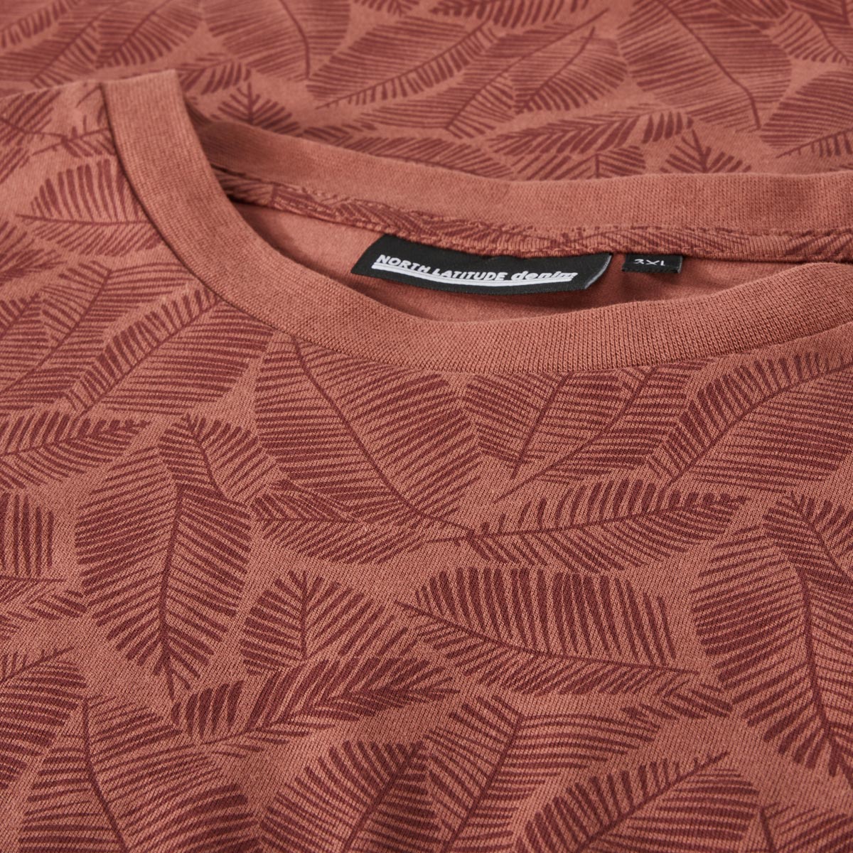 North T-Shirt mit Allover-Muster Farbe braun Größe: 5XL günstig online kaufen