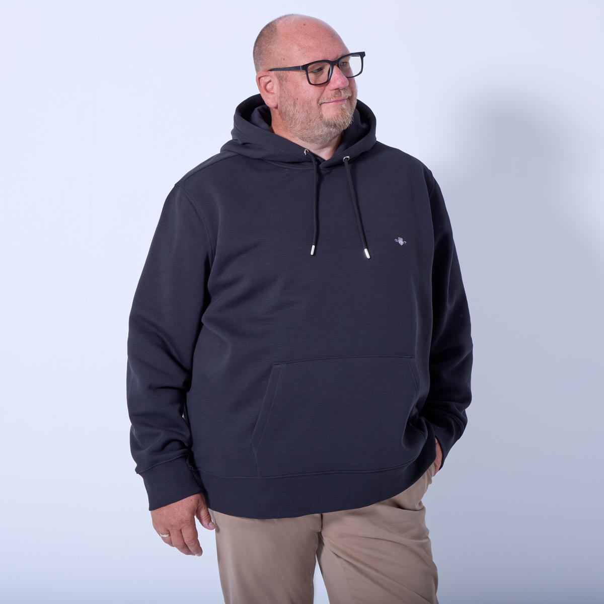 Gant Basic-Hoodie aus Baumwoll-Mix schwarz