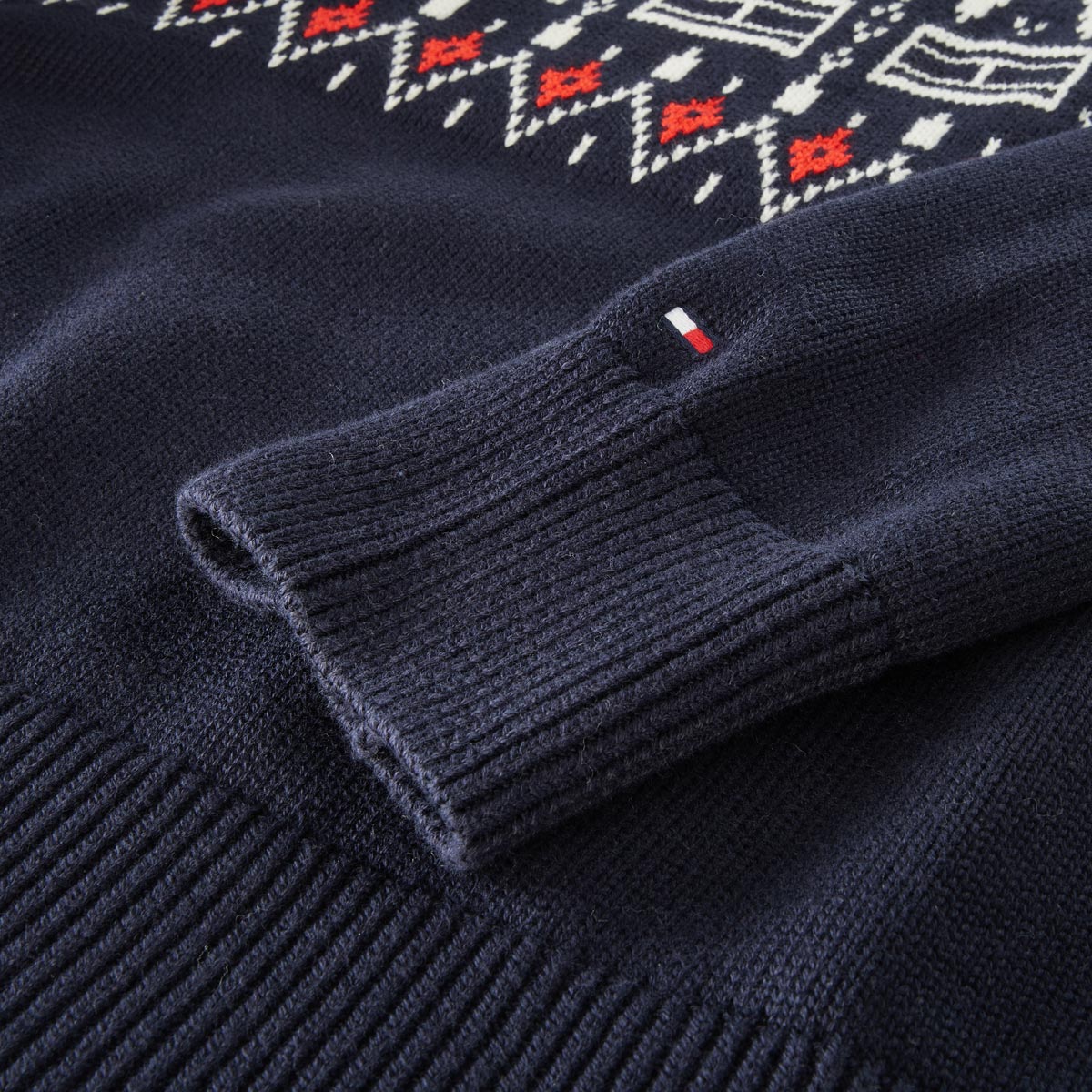 Tommy Hilfiger Pullover mit Norwegermuster blau/weiß