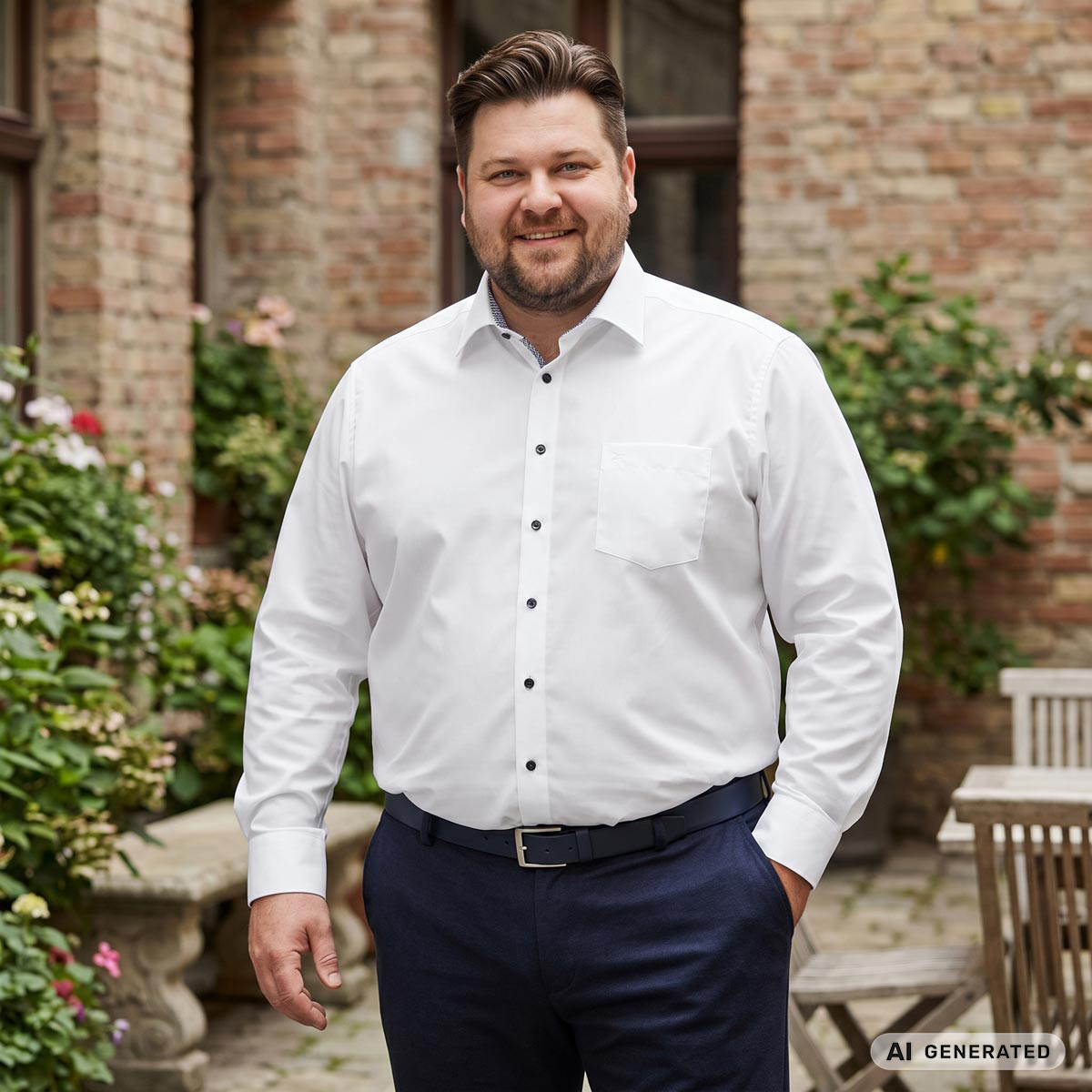VENTI Businesshemd aus Baumwolle weiß