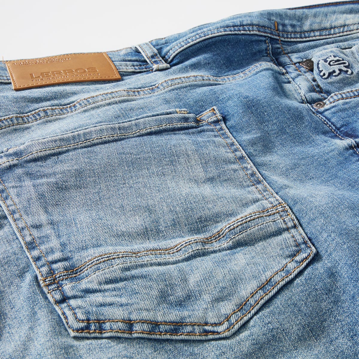 Lerros Stretch-Jeans "Baxter" im 5-Pocket Stil, Regular Fit hellblau