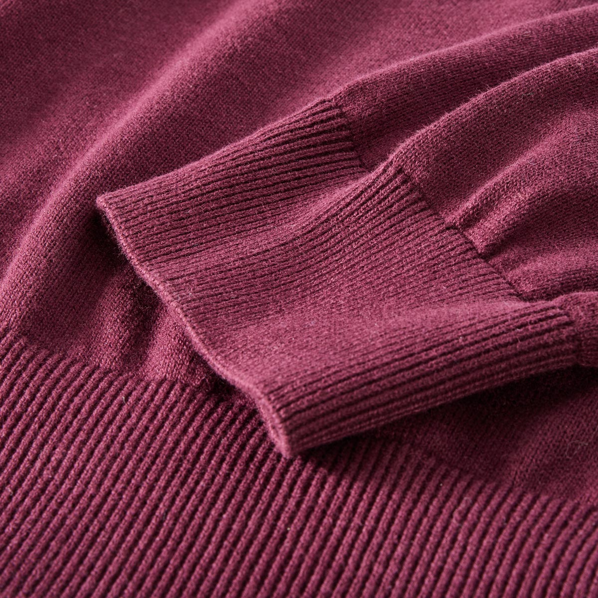 Pfundskerl Feinstrickpullover aus Baumwolle dunkelrot