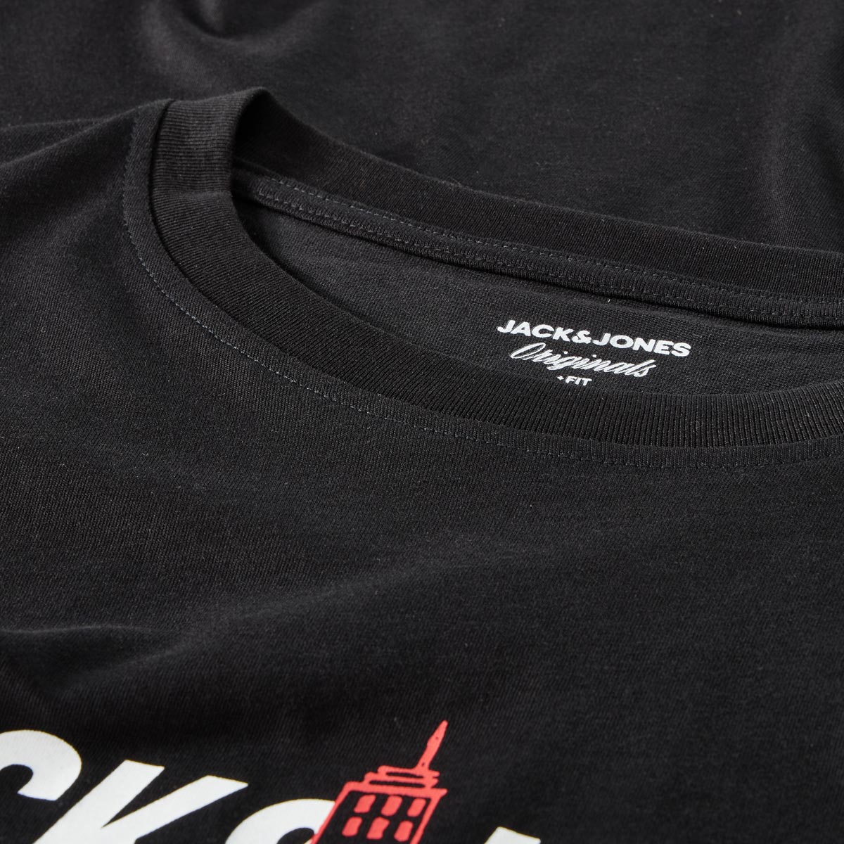 Jack&Jones Longsleeve mit Label-Print schwarz