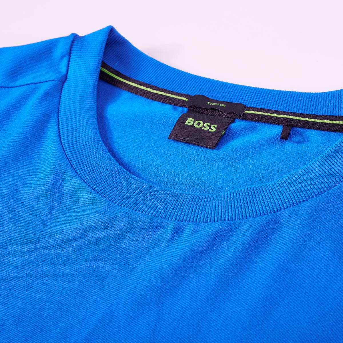 BOSS T-Shirt mit Elasthan mittelblau