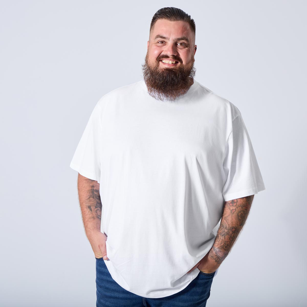 Pfundskerl Doppelpack T-Shirt mit Rundhalsausschnitt weiß