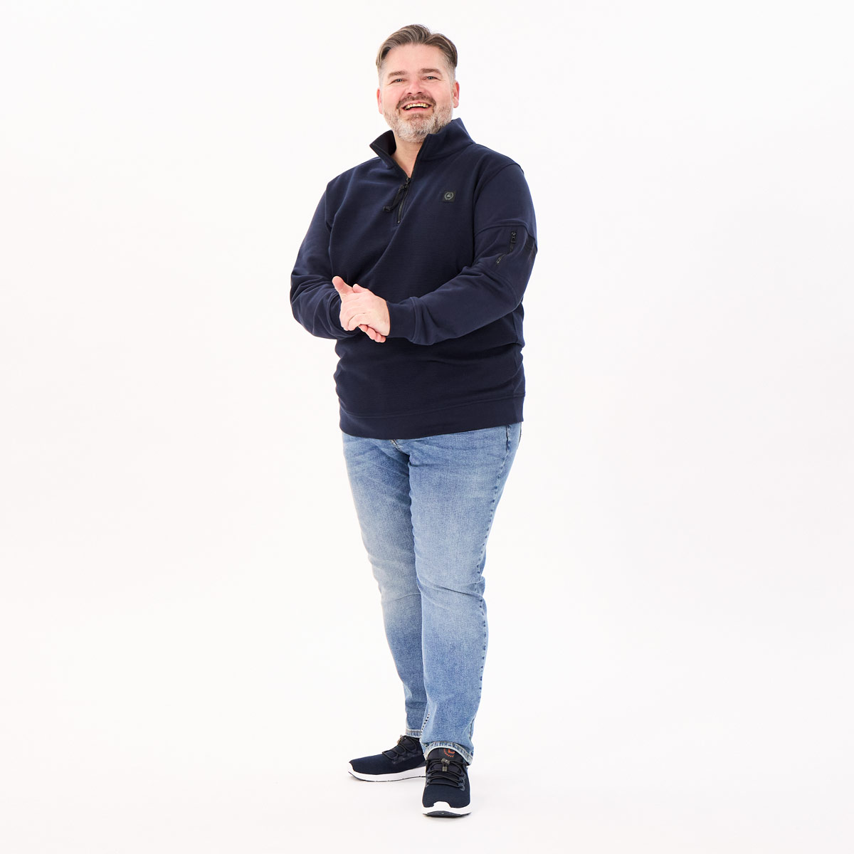 Lerros Sweatshirt aus Baumwollmischung blau