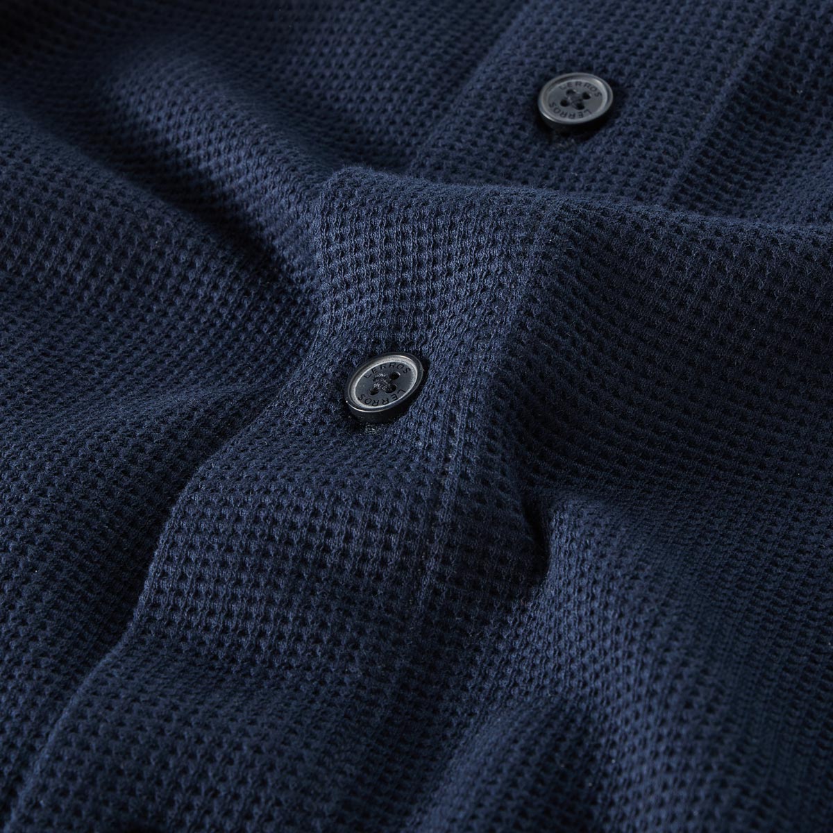 Lerros Poloshirt mit durchgehender Knopfleiste blau