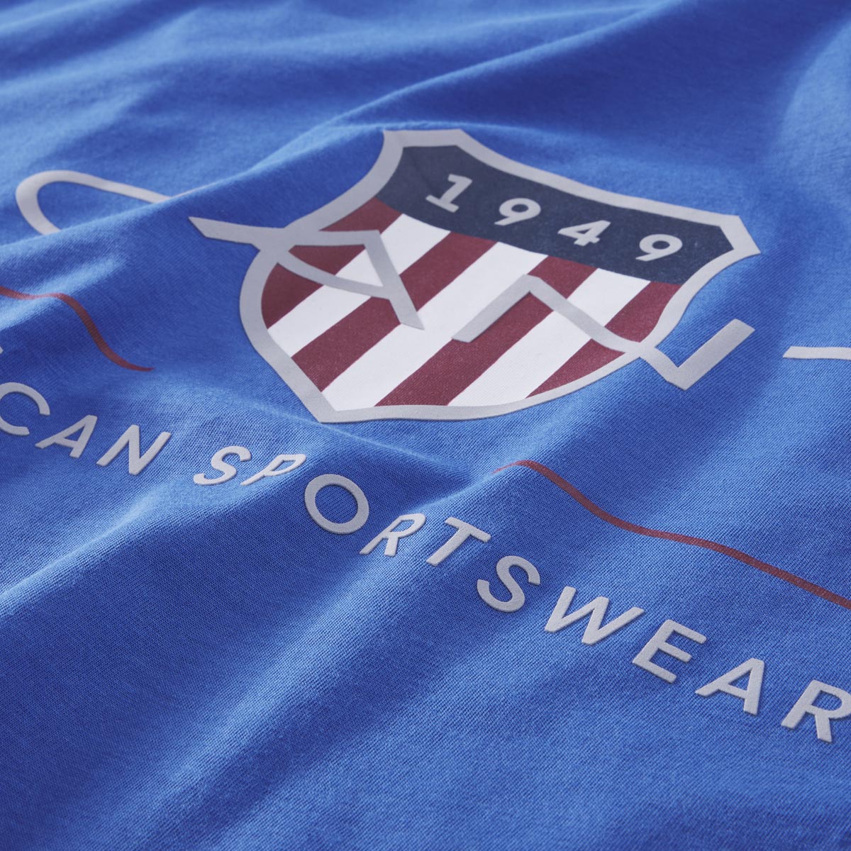 Gant T-Shirt mit Label-Print blau