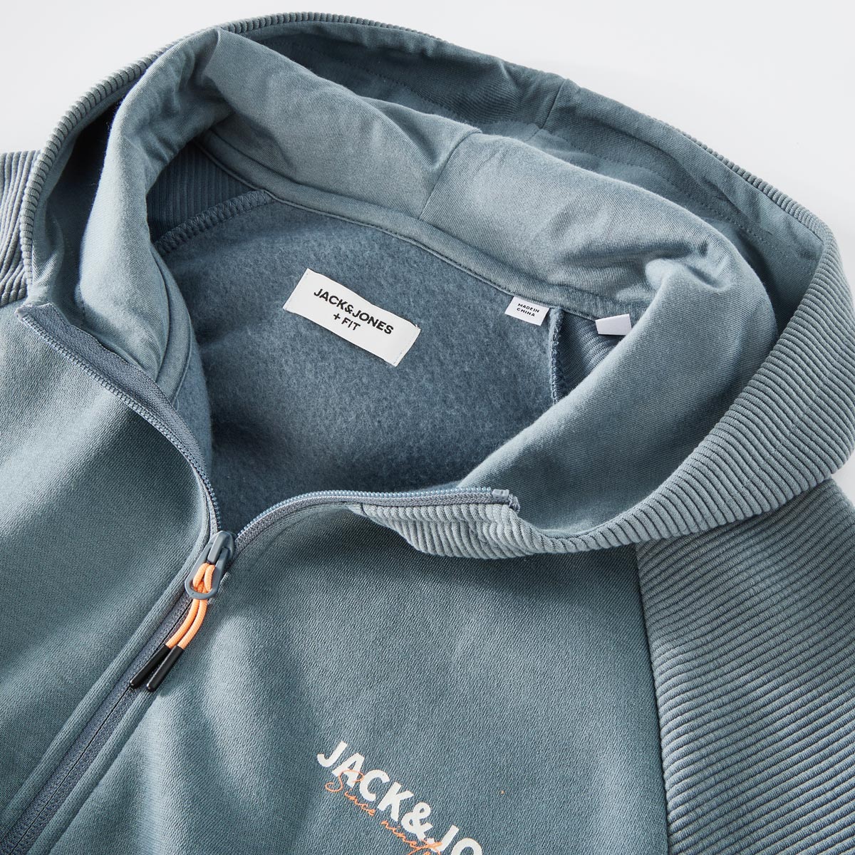 Jack&Jones Sweatjacke aus Materialmix grau