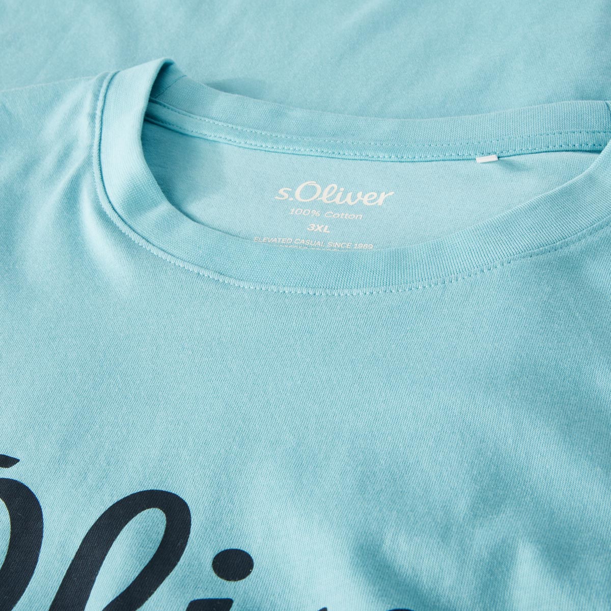 s.Oliver T-Shirt mit Label-Print Farbe blau/grün Größe: 4XL günstig online kaufen