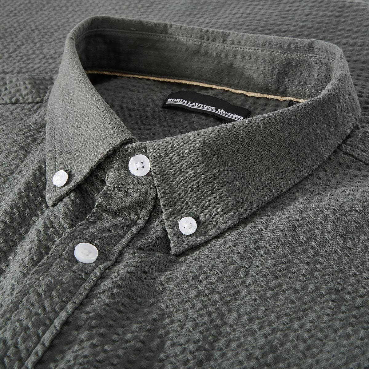North Overshirt in Seersucker-Qualität grün