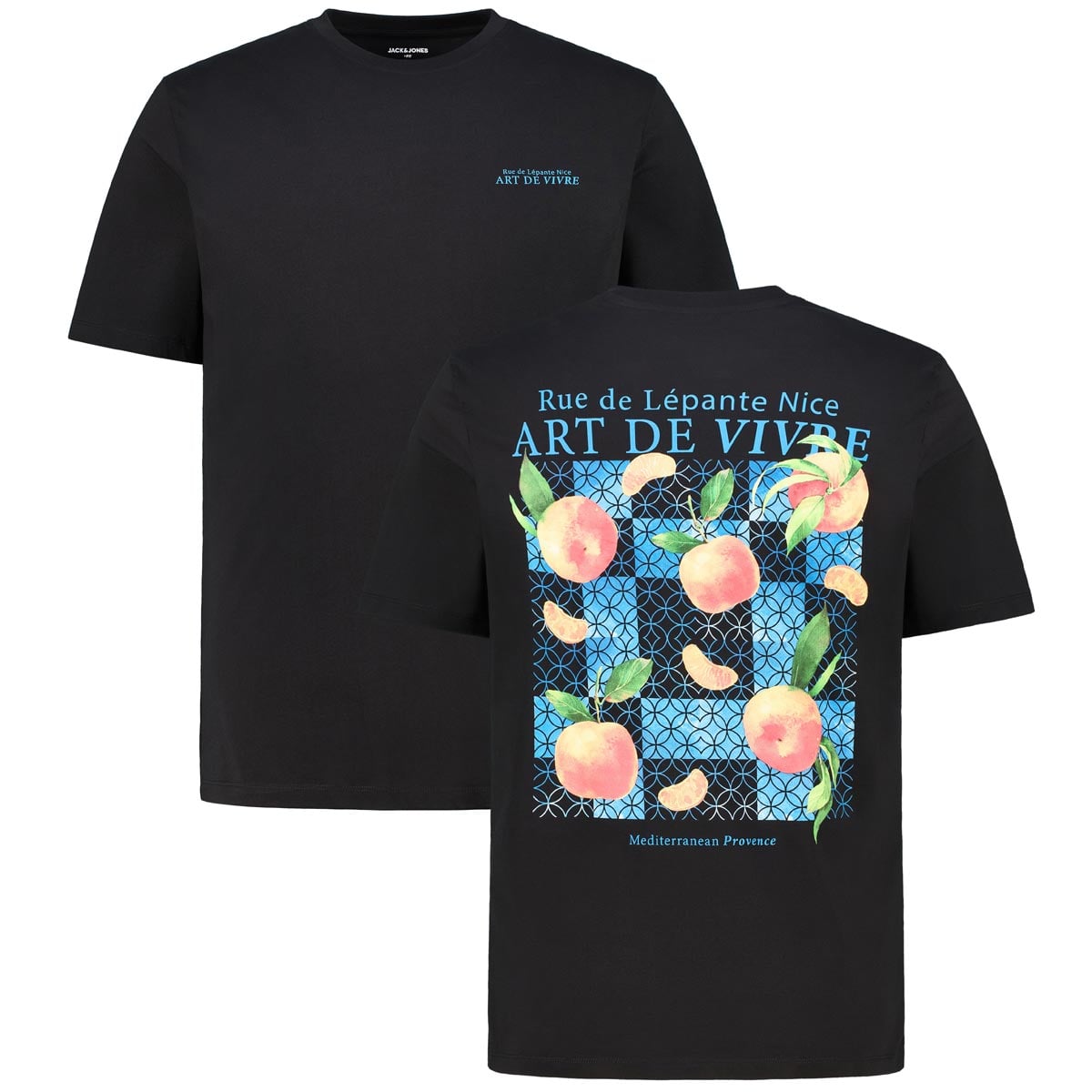 Jack&Jones T-Shirt Mit Print Auf Vorder- Und Rückseite Farbe Schwarz Größe, 4XL