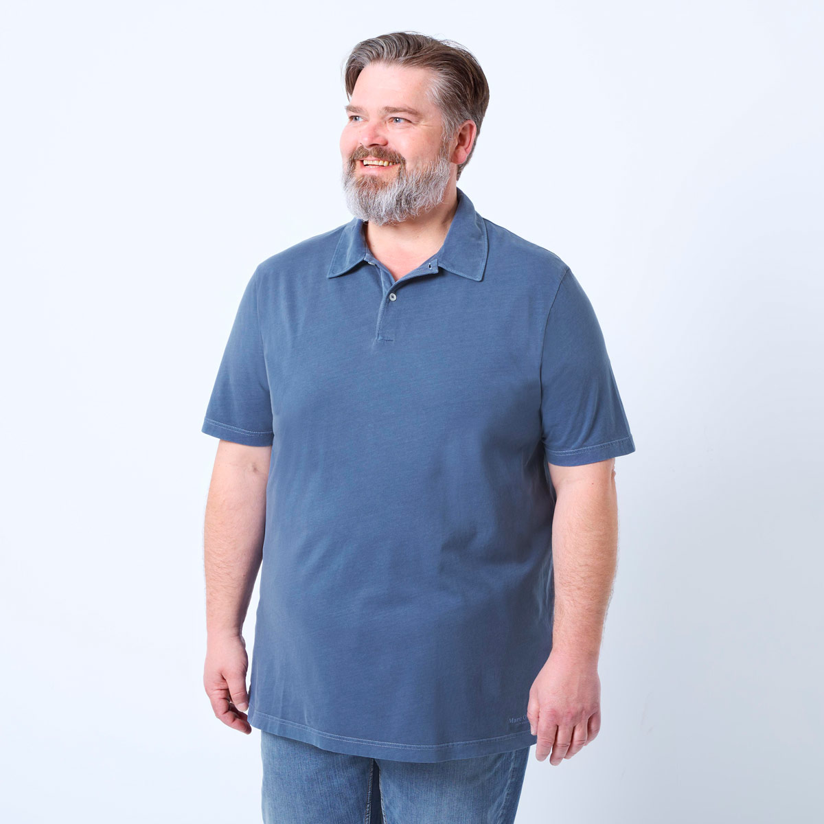 Marc O'Polo Poloshirt mit Garment-Dye-Färbung grau