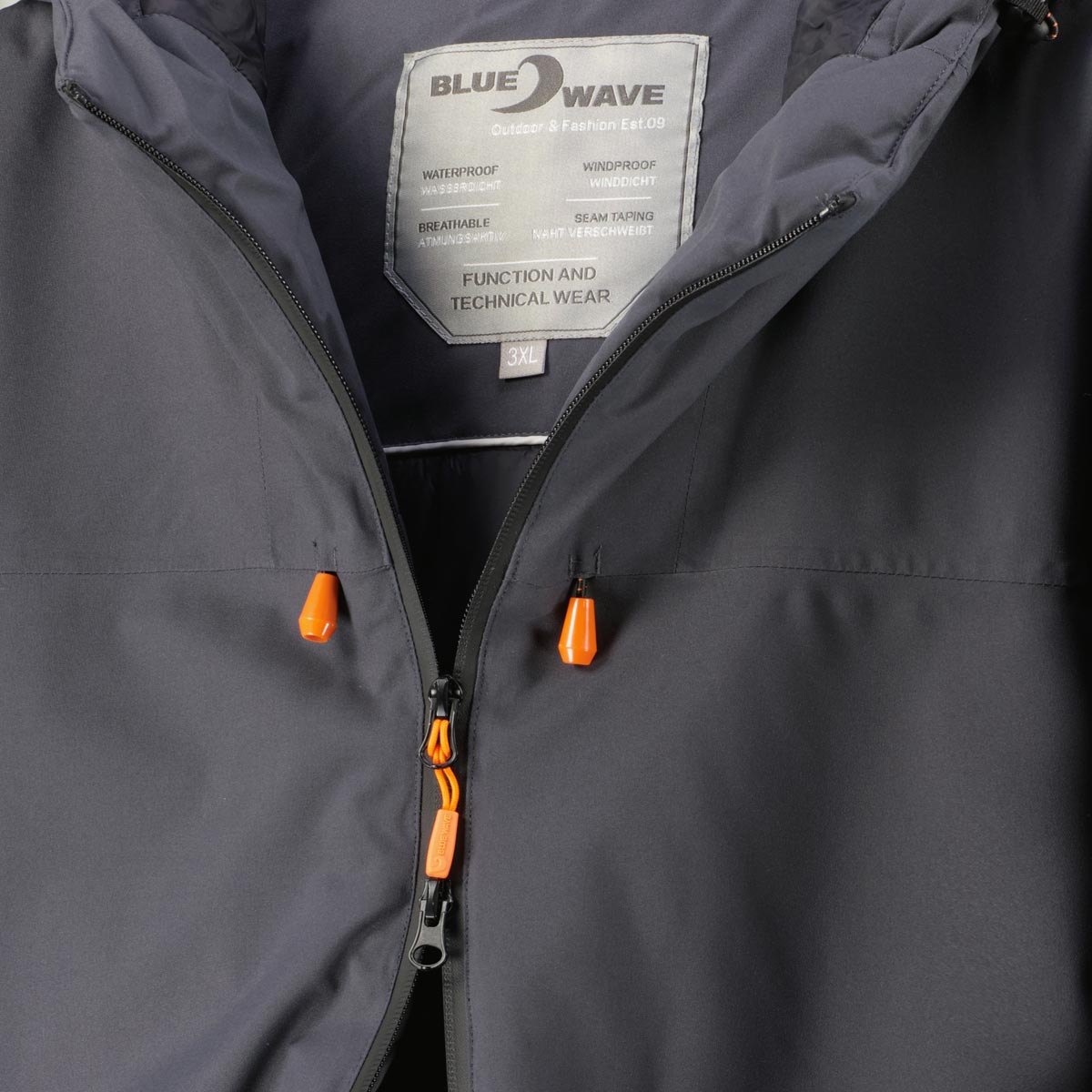 Blue Wave Wattierte Funktionsjacke, wasser- und winddicht anthrazit