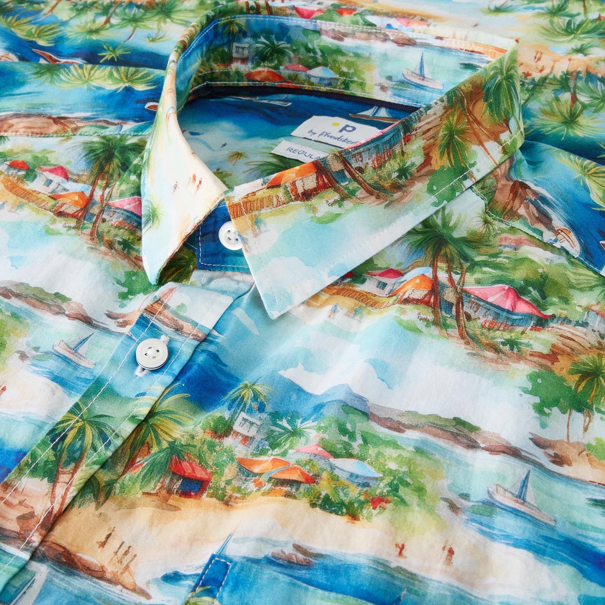 Pfundskerl Freizeithemd mit Allover-Muster dunkelblau