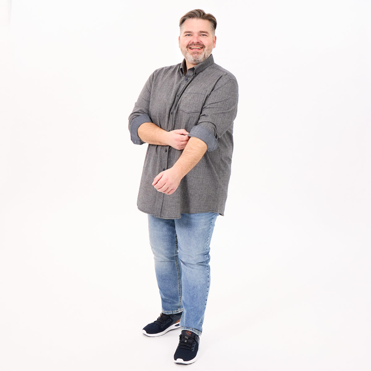 Pfundskerl Freizeithemd aus Baumwoll-Flanell grau