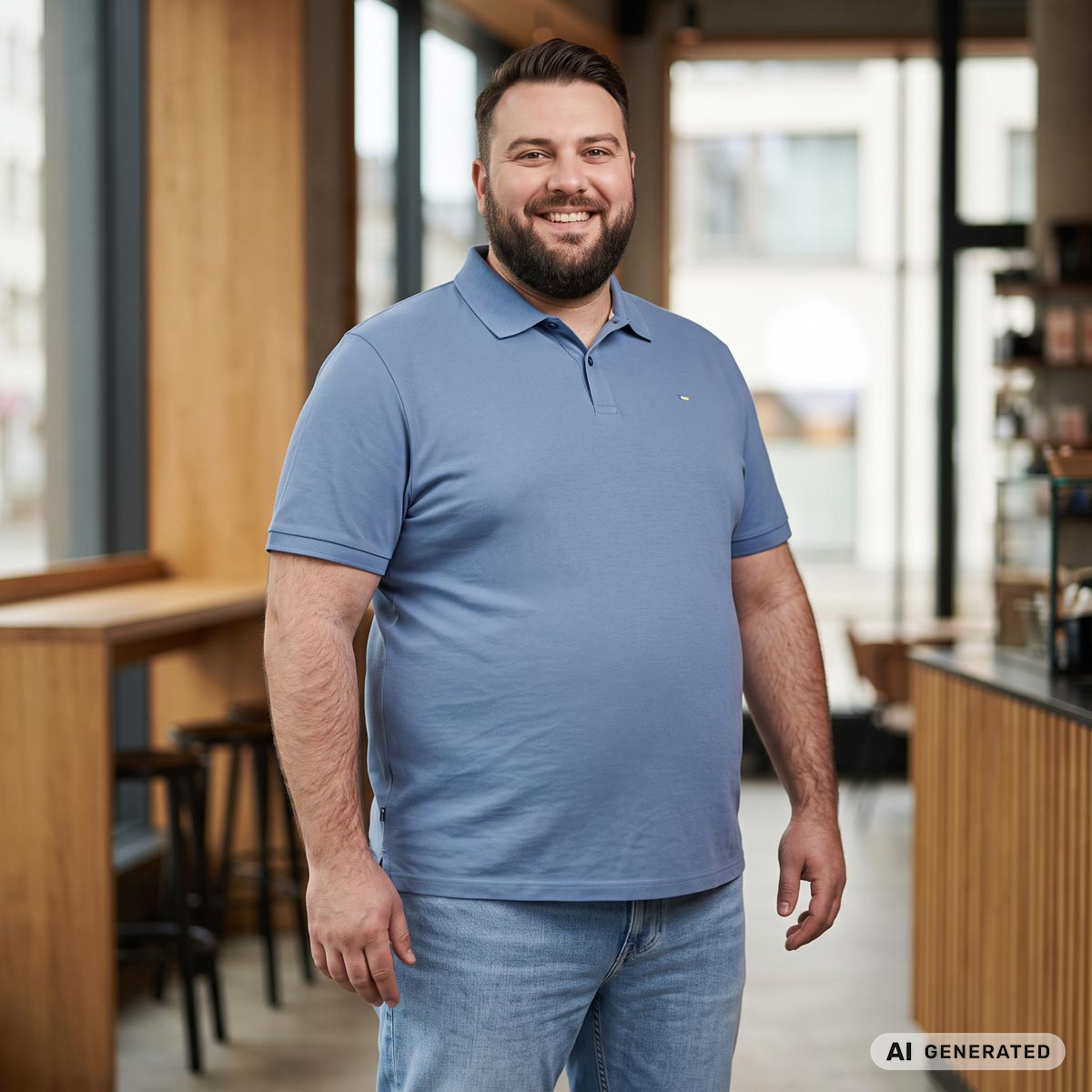 Pfundskerl Poloshirt aus Baumwolle jeansblau