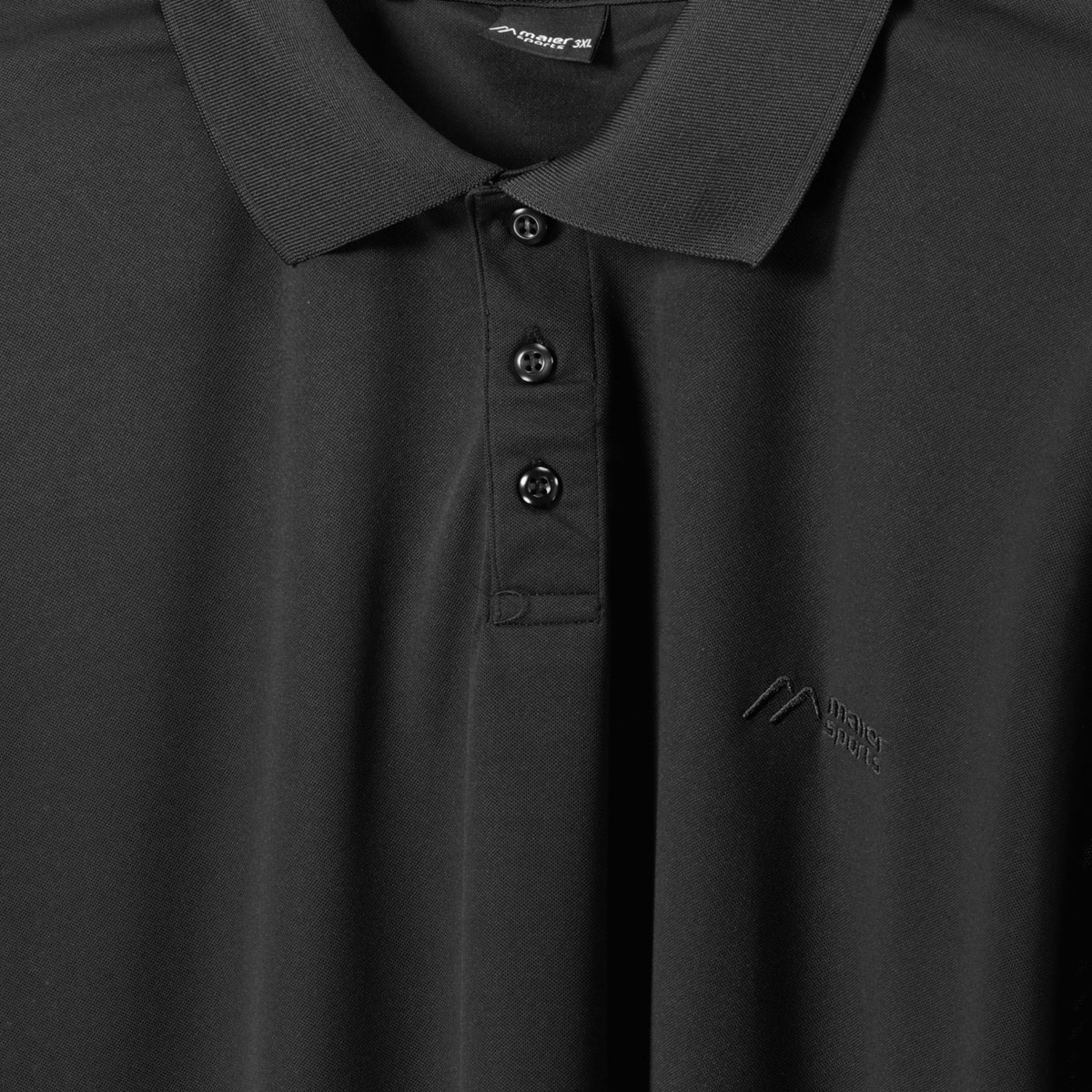 Maier Sports Funktions-Poloshirt schwarz