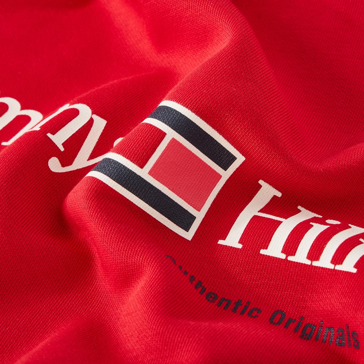 Tommy Hilfiger Hoodie mit Label-Print rot