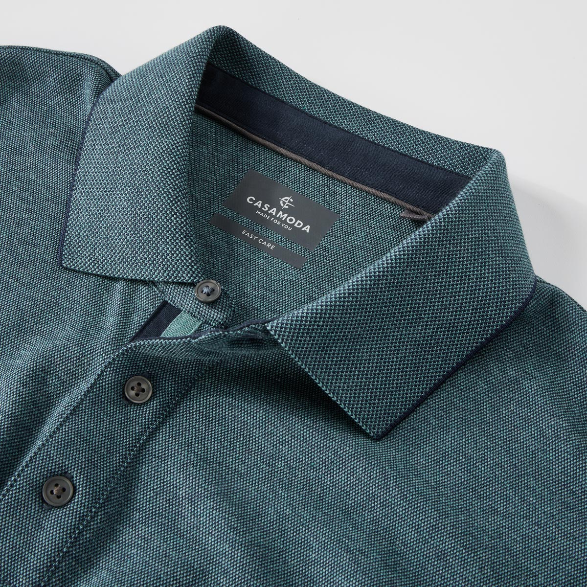 CASA MODA Pflegeleichtes Stretch-Poloshirt türkis