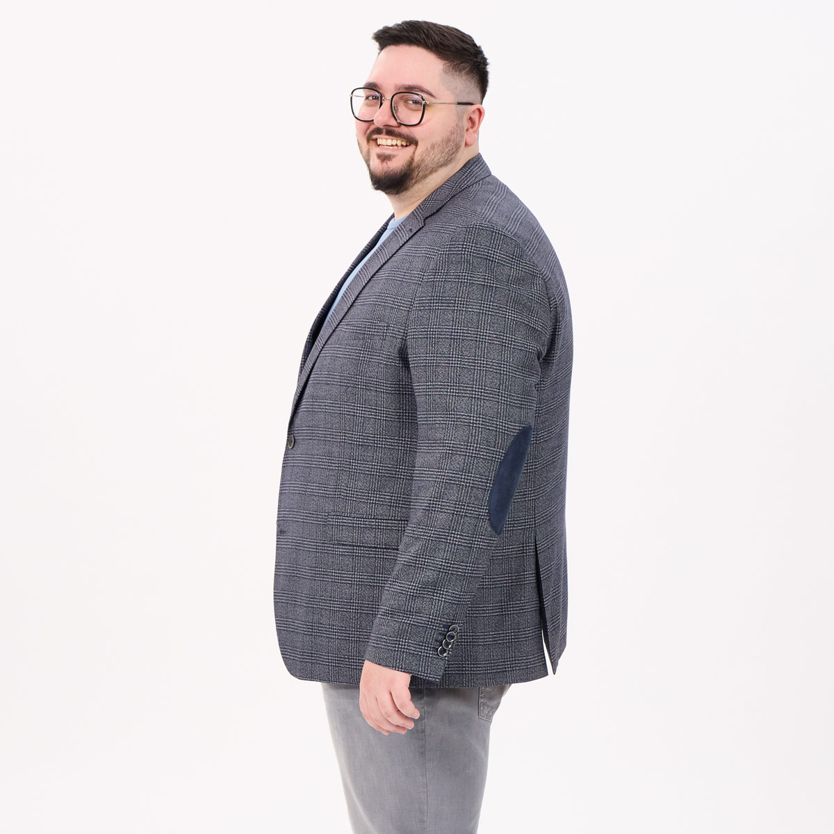 Weis Sakko mit Bambus blau