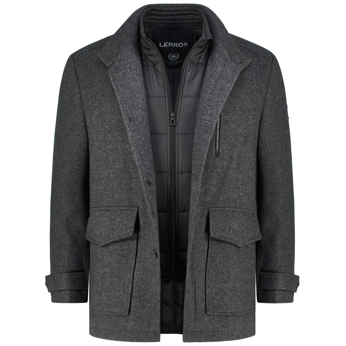 Lerros Jacke aus Wollmischung grau